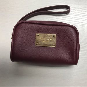 TWO Michael Kors POUCHES Gold/Burgundy (2 Pouches)